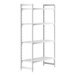 A white Cambro Camshelving Premium unit with 4 shelves.