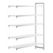 A white rectangular Camshelving Premium add on unit with four shelves.