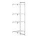 A white Cambro Camshelving® Premium add-on unit with four vented shelves.
