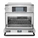 A stainless steel TurboChef i3 electric countertop rapid cook ventless oven with a black and grey screen.