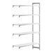 A white rectangular Cambro Camshelving® Premium add on unit with shelves.