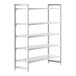 A white Camshelving Premium stationary starter unit with 5 shelves.