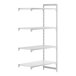 A white Cambro Camshelving Premium add-on unit with 3 shelves.