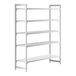 A white Cambro Camshelving® Premium stationary unit with shelves.