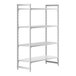 A white Camshelving® Premium stationary unit with three vented shelves and one solid shelf.