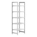 A white plastic Cambro Camshelving Premium stationary starter unit with 4 vented shelves and 1 solid shelf.