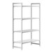 A white Cambro Camshelving Premium stationary starter unit with shelves.