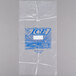 A clear plastic ice bag with a blue Igloo logo.