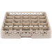 A white plastic Vollrath Traex glass rack with 25 compartments and 1 extender.