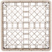 A beige plastic rack with a grid pattern and 25 compartments.