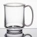 A clear GET Tritan mug with a handle.