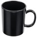 A black GET Tritan mug with a handle.