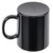 A black GET Tritan mug with a handle.