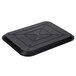 A black rectangular plastic fast food tray with a customizable triangle design.