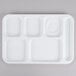 A white rectangular GET TR-153-W tray with 6 compartments.