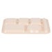 A white polypropylene tray with six compartments.