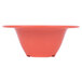 A close up of a Rio orange melamine bowl with a wide rim.