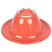 A red melamine bowl with a wide white rim.