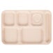 A tan rectangular tray with 6 compartments.