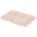 A tan polypropylene tray with six compartments.