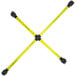 A yellow cross with black handles.