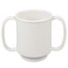 An ivory Get Tritan plastic mug with two handles.