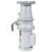 A close-up of a grey Hobart commercial garbage disposer with a pipe.