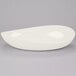 A white oval shaped GET Osslo melamine bowl.