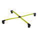 A yellow and black Flat Tech table pad with black handles.