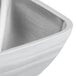 A Vollrath pearl white metal serving bowl with a square beehive design.