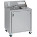 Crown Verity CV-PHS-4C Space Saver Single Bowl Cold Water Portable Hand Sink Cart