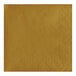 A brown Creative Converting Glittering Gold 2-ply paper napkin with a square design.