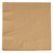 A brown napkin with a white background.