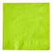 A close-up of a Fresh Lime Green Creative Converting beverage napkin.