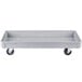 A gray fiberglass MFG Tray dough proofing box dolly.