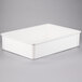 A white rectangular fiberglass dough proofing box with a lid on a gray background.