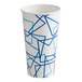 A white Choice paper cold cup with blue lines.