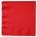 A red napkin with a white background and a corner.