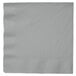A close-up of a Shimmering Silver paper dinner napkin.