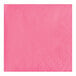 A pink paper napkin with a white diamond pattern.