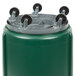 A green Rubbermaid BRUTE container with wheels.