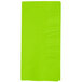 A green napkin on a white background.