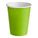 A Fresh Lime Green paper cup with a white rim.