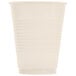 A white plastic cup on a white background.