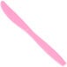 A close-up of a Creative Converting candy pink plastic knife.