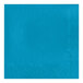 A turquoise paper napkin with a square white border.