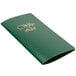 A green Menu Solutions wine list cover with gold text.