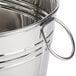 An American Metalcraft stainless steel oval metal tub with a handle and metal ring.