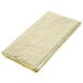 A folded gold metallic plastic table cover.