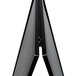 A black Aarco A-frame sidewalk board with silver legs on a black background.